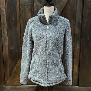 Cloudveil grey Sherpa like full zip cozy sweater
